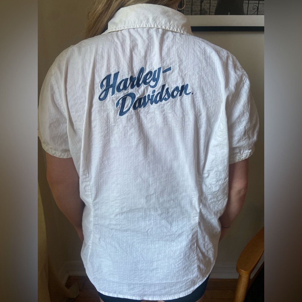 Harley Davidson pearl snap button down